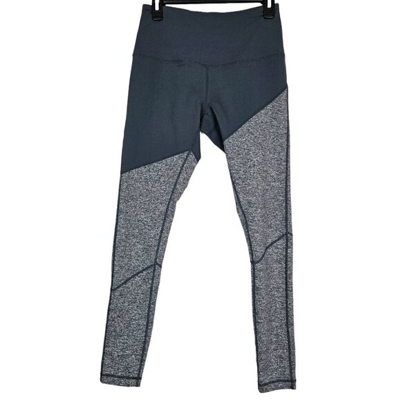 Zella Gray Colorblock High Vis/Neon Orange Stripe Legging M - Picture 1 of 5